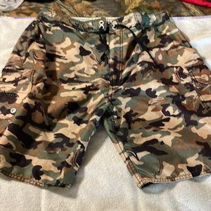 AFTCO Mens swim shorts camouflage with lure pattern
